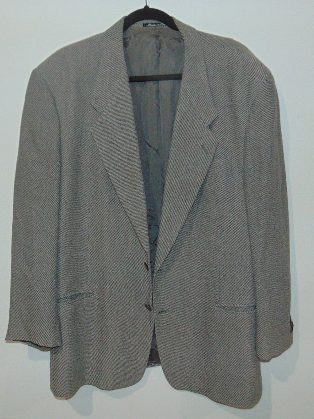 Giorgio Armani Le Collezioni 44R Gray Herringbone Wool Blazer Made In Italy